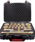 Beefy Non Sparking Aluminum Bronze 27 Piece Tool Set With Three Quarter Inch Drive Sockets And Ratchet Wrench case open