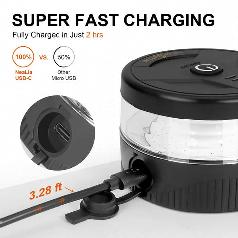 Magnetic Wireless Beacon Light With USB C Rechargeable LED Strobe For Trucks And Work Rigs Amber Emergency Flash Light with USB-C charging cable