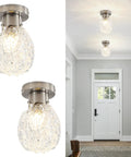 Crystal Chandelier 4 Light Flush Mount Ceiling Light Fixture With G9 Socket in hallway, 11.8 inch diameter, 5.9 inch height