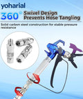Three Pack One Quarter Inch Spray Gun Rotary Union 360 Degree Rotatable Joint For Smooth Hose Torsion Relief And Easy Swivel Connection Durable Sprayer Accessory Set, carbon steel