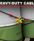 Heavy Duty Dual Loop Security Cable 30 Feet Long 10mm Thick Commercial Grade Locking Cable securing barrels