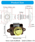 Keyless Button Latch For Campers And Furniture Push Cabinet Lock No Key Hassle 15 To 18mm Door Thickness dimensions diagram