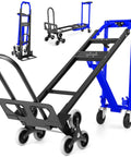4 In 1 Hand Truck Dolly Heavy Duty Industrial Convertible With 1000 Lbs Capacity For Stair Climbing Platform Cart Flatbed And Folding Utility Use Blue
