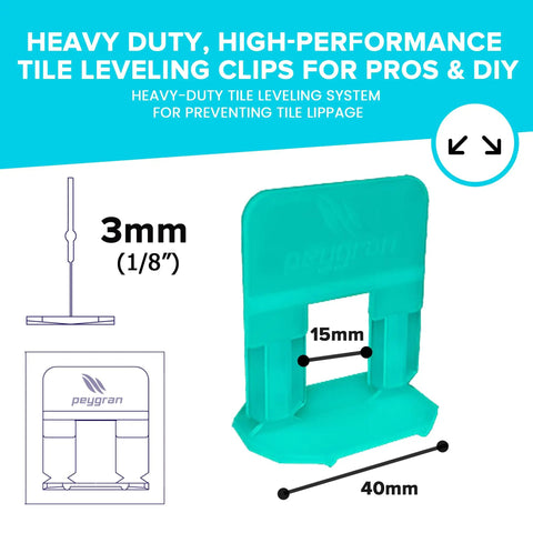 One Eighth Inch Tile Leveling System With 500 Clips For Lippage Free Tile And Stone Installations. High precision 1/8 inch clip.
