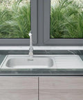 Topmount Kitchen Sink 33x20 Inch Stainless Steel Left Side One Hole For Single Faucet Handle Satin Finish With Sound Dampening Rubber Pad