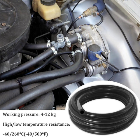 Pro Grade Silicone Vacuum Hose 10 Ft Long One Eighth Inch ID 3mm Black Tubing For Engine Bay Air And Water Lines 130 PSI Burst Pressure High Temp installed in car engine
