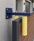 6 Inch Blue Powder Coat Slide Gate Roller With UHMW Nylon Wheel, 4.5 Inch Adjustable Arm, Sealed Bearings, Heavy Duty Build For Smooth Long Lasting Gate Operation on sliding gate