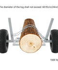 Heavy Duty Log Dolly With Chain For Big Wood 1600 Lb Capacity Skidder Built From All Steel With Rust Resistant Coat Easy Load And Move Timber Ideal For Logging Firewood And Yard Work, 24-inch log