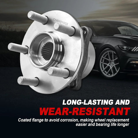 Front view of Pair Front Wheel Bearing Hub Assembly For Prius 1.5L 2004 2005 2006 2007 2008 2009 5 Lug Pattern Direct Fit Drop In