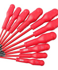 Electrician Insulated Screwdriver Set With 1000V Rating Red Handle Magnetic Bit Tip Chrome Vanadium Steel Construction Portable Pro Grade For DIY Home Improvement And Professional Use, red insulated screwdrivers