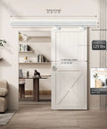 Interior Box Rail Sliding Door Hardware Kit with Wall Mount Box Track for Barn Doors 48 Inch Sliding Rail in room setting