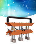 Three Station Roller 0 To 90 Degree Large Radius Sheet Roller Bender for Aluminum Standing Seam Roofing Tools, brown, handle view