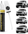 Summit White GAZ Car Touch Up Paint For GMC 2 In 1 Premium Scratch Remover Pen With Exact Color Match next to GMC vehicles