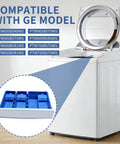Dispenser Drawer Assembly For Front Load Washer Replaces WH42X34717 White Durable ABS Plastic With Smooth Sliding Fit Compatible With Matching Replacement Parts WH42X34191 And Related Models, blue tray