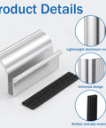 Top Shelf Aluminum Glass Shower Door Handle Replacement For Frameless Sliding And Swing Bathroom Doors Easy Swap Tub Enclosure Pull No Sweat Heavy Duty Hardware Set with lightweight aluminum handle and rubber anti-slip pad.