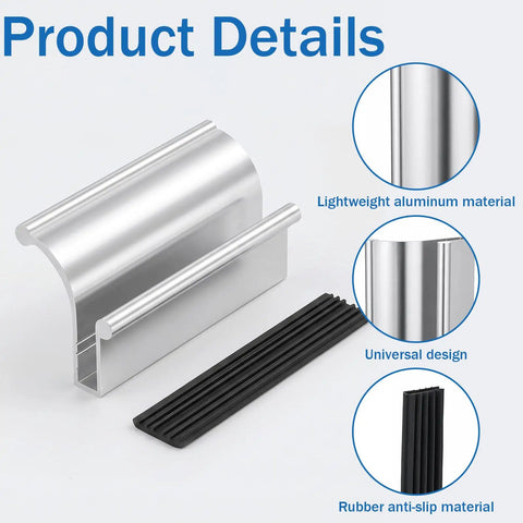 Top Shelf Aluminum Glass Shower Door Handle Replacement For Frameless Sliding And Swing Bathroom Doors Easy Swap Tub Enclosure Pull No Sweat Heavy Duty Hardware Set with lightweight aluminum handle and rubber anti-slip pad.