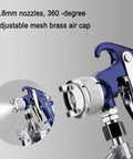 Close-up of Smooth Operator Hvlp Spray Gun Featuring Siphon Feed Pour Handle, showing 1.8mm nozzle and adjustable brass air cap.