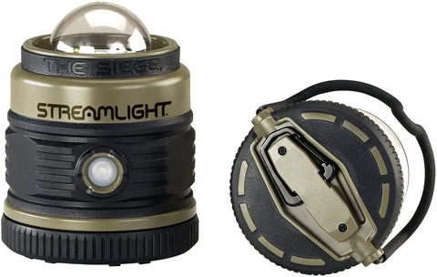 Siege 540 Lumen Compact LED Camping Lantern with 360 Degree Lighting and Red SOS Mode, featuring durable coyote finish