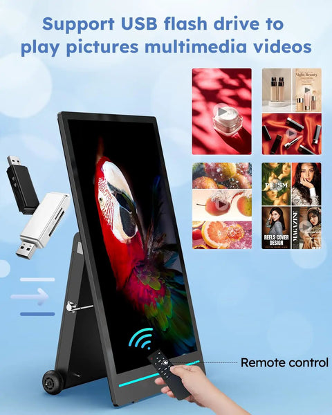 Take Your Business On The Road With This 55 Inch Outdoor Mobile Digital Signage Display IP65 Waterproof Advertising Kiosk with USB support.