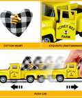 Mini Honey Yellow Chevy Truck Decor With Buffalo Check Heart For Bee Themed Farmhouse Tables Tiered Trays Risers And Shelves