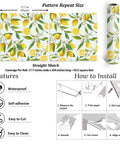 Lemon Branches Floral Peel And Stick Wallpaper Removable Self Adhesive Vinyl Mural Roll 17.7 By 354 Inches Waterproof Wall Decor
