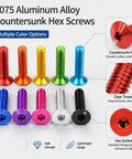Get These Rad Colored Alumina Countersunk Head Screws In Hex Shape For Your Model Build Featuring M3 M4 M5 M6 Sizes To Fix Hardware Fast Without Hassle Or Matchup Issues - Colorful aluminum screws in multiple sizes.