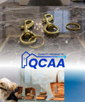 QCAA solid brass heavy-duty trigger snap hooks with swivels and a brass ring (3/4 in x 78 mm)