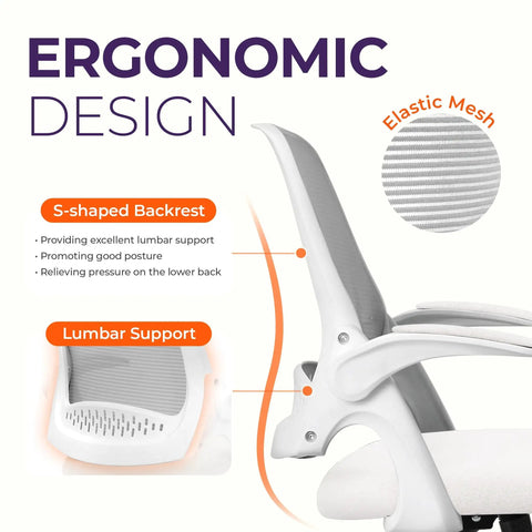 Ergonomic Mesh Office Chair With Lumbar Support And Adjustable Height For Gaming And Work breathable backrest design