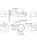 Top Notch CNC Router Dust Cover 65mm For Spindle Motor Protective Sleeve with detailed dimensions and design features.