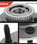 Close-up of Front Wheel Bearing And Hub Assembly with ABS Ring for Dodge Ram 1500 2000 2001 5 Lug RWD Premium Grade Replacement Kit.