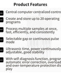 Multiple Probe Ultrasonic Sonicator For Laboratory Samples With Dual Probes Programmable Centralized Control Pro Grade Performance Fast Simultaneous Processing Adjustable Pulse And Power Self Diagnostics DH4S 1000 features panel