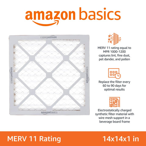 14x14x1 Air Filter 6-Pack MERV 11 For AC And Furnace Helps Clean Air By Trapping Dust Pollen And Lint with electrostatic mesh