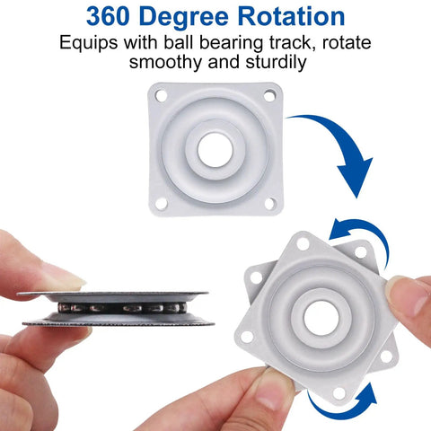 Smooth As Butter 3 Pack 2 Inch Lazy Susan Turntable Heavy Duty Silver Zinc Alloy with quiet ball bearings for smooth 360 degree rotation.