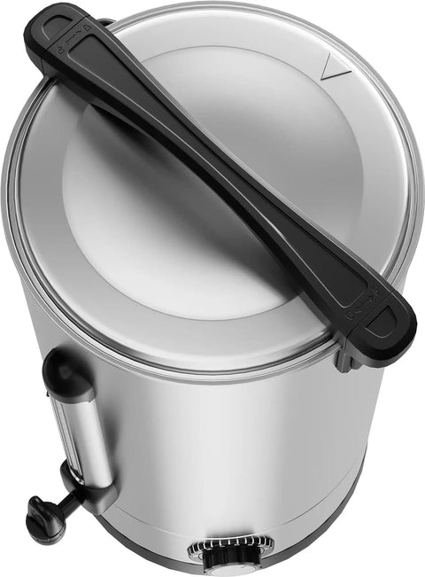 Top view of 110 Cup Commercial Coffee Urn 16 L Large Capacity Stainless Steel Hot Coffee Maker With Double Wall Insulation Thermal Carafe