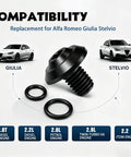 Titanium Coolant Bleeder Screw Kit Fits Alfa Romeo Giulia And Stelvio 2.0T includes two screws and compatibility details.