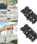 Two Pack Self Closing Gate Hinges For Wooden Fences Built To Last Heavy Duty Stainless Steel Gate Closer Hinges With Screws Durable Fence Hardware For Smooth Automatic Closing And Secure Outdoor Gate Performance, black pair on white gates