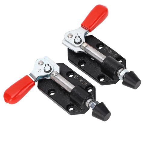 Pro Grade Push Pull Toggle Clamp Set For DIY Woodworking And Metalworking, 20mm Stroke, Stable Clamping, Cast Iron Frame, Red Handles