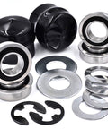 HD Switch Front Wheel Bearing Bushing To Bearing Conversion Kit components with premium hub caps, washers, and heat-treated hardware