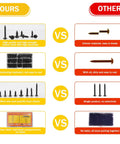 Comparison of Real Deal Heavy Duty 400 Piece Black Carbon Steel Self Tapping Screws Assortment Kit With Pan Heads to competitor products.