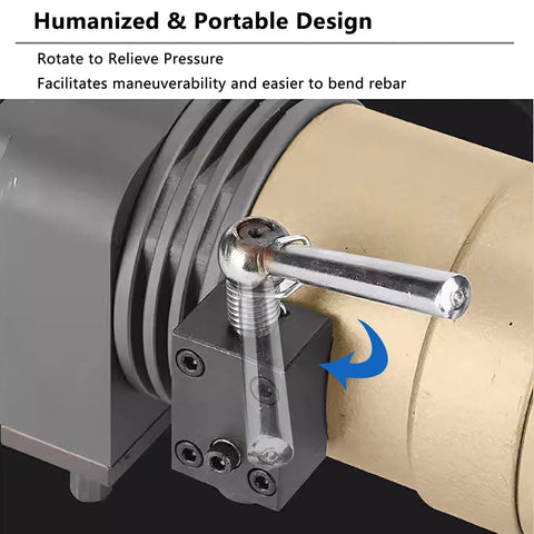 Heavy Duty Electric Rebar Bender With 1.5KW Power Bends Steel Bars Up To 1.25 Inch Fast In Seconds Adjustable Angle Control showing portable design feature.