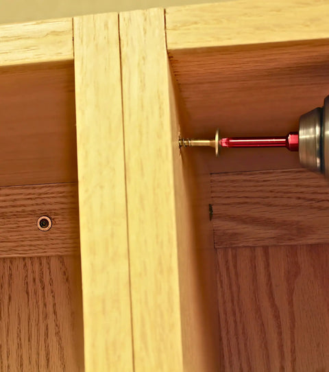Installing Cabinet Screws 8 By One And Three Quarter Inch Washer Head Pro Grade Bulk 2000 Count For Interior And Exterior Cabinetry