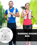 Two people running wearing Go-To Lightweight Running Backpack For Men With Hydration Vest, Phone Pouch, And Bottle Holder