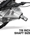 Close-up of the 7/8 inch shaft on Earth Auger Combo 43cc 2 Cycle Gas Engine With 8 Inch Auger Bit One Man Post Hole Digger
