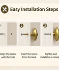 Easy installation steps for Top Shelf Brushed Brass Oval Cabinet Knobs And Zinc Alloy Single Hole Drawer Pulls.