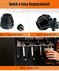 UF-1 Nozzle And Diffuser Assembly Set For Most Soda Fountain Machines, 8 Piece Replacement Kit, black plastic, easy install