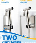 Toilet Bidet Sprayer Kit Handheld With Adjustable Jet Spray No Mess Leak Free Design Easy Install 2 Pack Stainless Steel