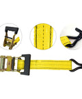 Heavy Duty Ratchet Cargo Tie Down Straps One And A Half Inch By Fifteen Feet 3000 Lbs Break Strength Four Pack With Dual J Hooks