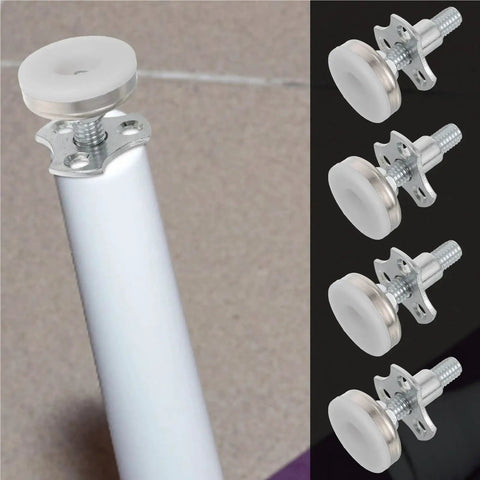 Set of 10 Heavy Duty Adjustable Leveling Feet with galvanized metal frame for stable tables and cabinets.