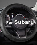 Subaru Steering Wheel Cover Custom Fit For Forester Outback And Crosstrek 14.5 To 15 Inch Premium Microfiber Diamond Pattern Leather