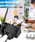 Dual Function Soldering Station With Hot Air Rework Kit 2 In 1 Digital Display Iron For Electronics Repair Portable SMD Station 8898